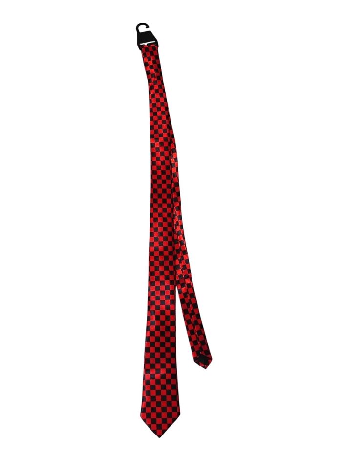 Cravate damier rouge et noire TU
