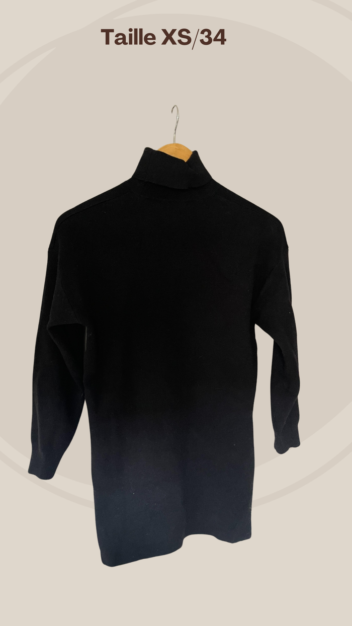 Robe pull noire col roulé - Taille XS/34