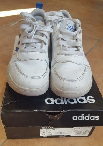 Basket blanc / bleu Tensaur K de Adidas