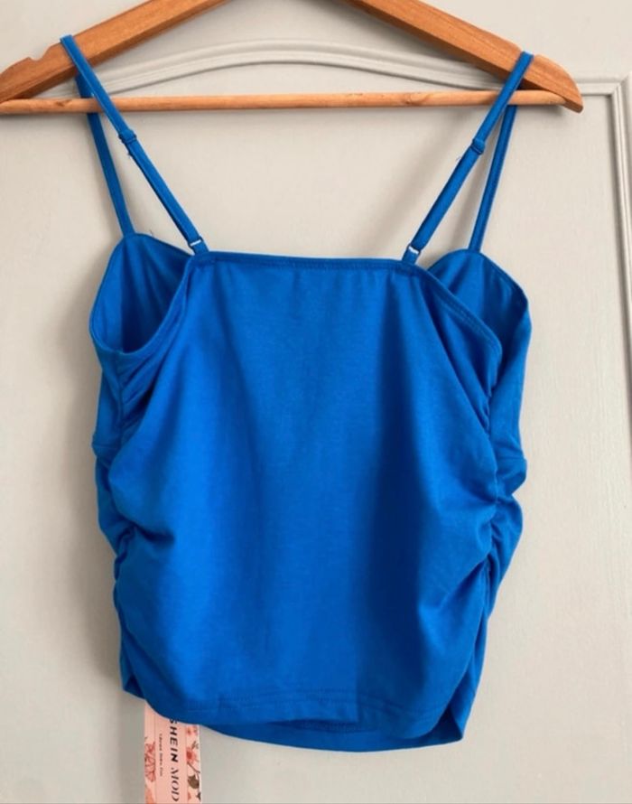 Top à bretelles bleu - photo numéro 5