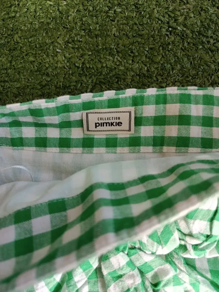 Jupe légère à carreaux vert et blanc Pimkie taille 36 - photo numéro 5