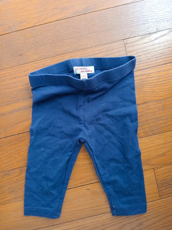 Lot 3 leggings fille coton 3 mois TBE Kiabi - photo numéro 3