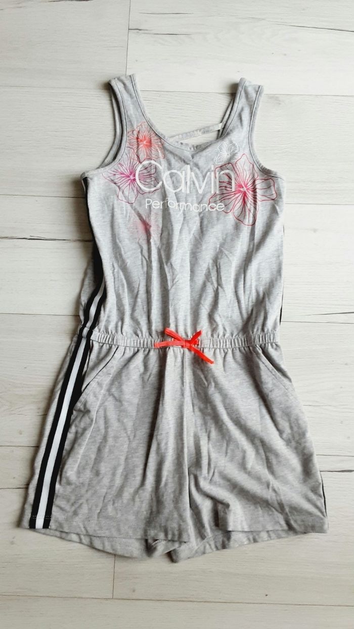 Vêtement fille combishort combinaison grise bretelles 10 ans