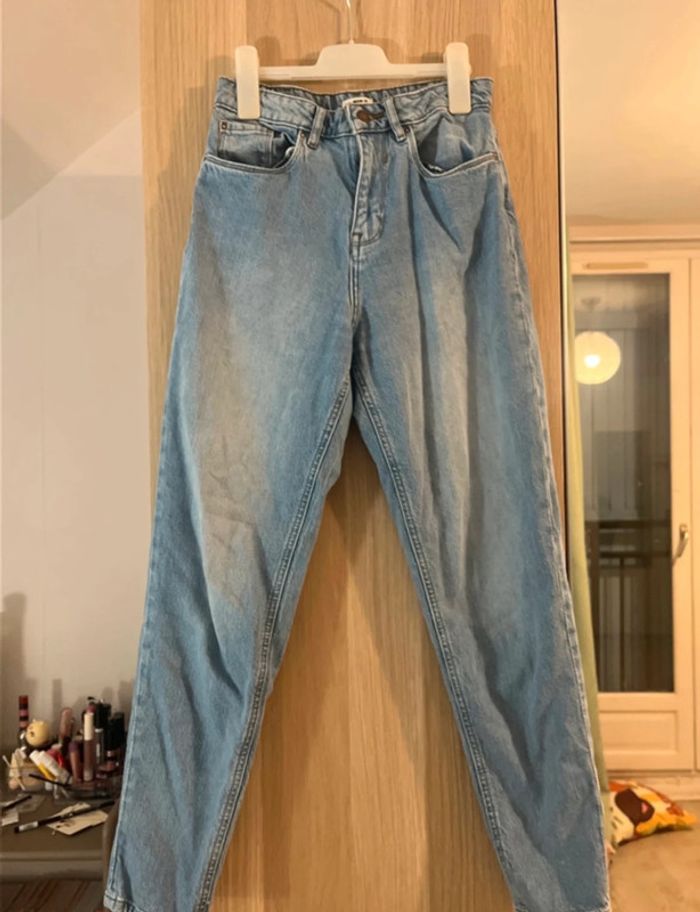Jean mom bleu