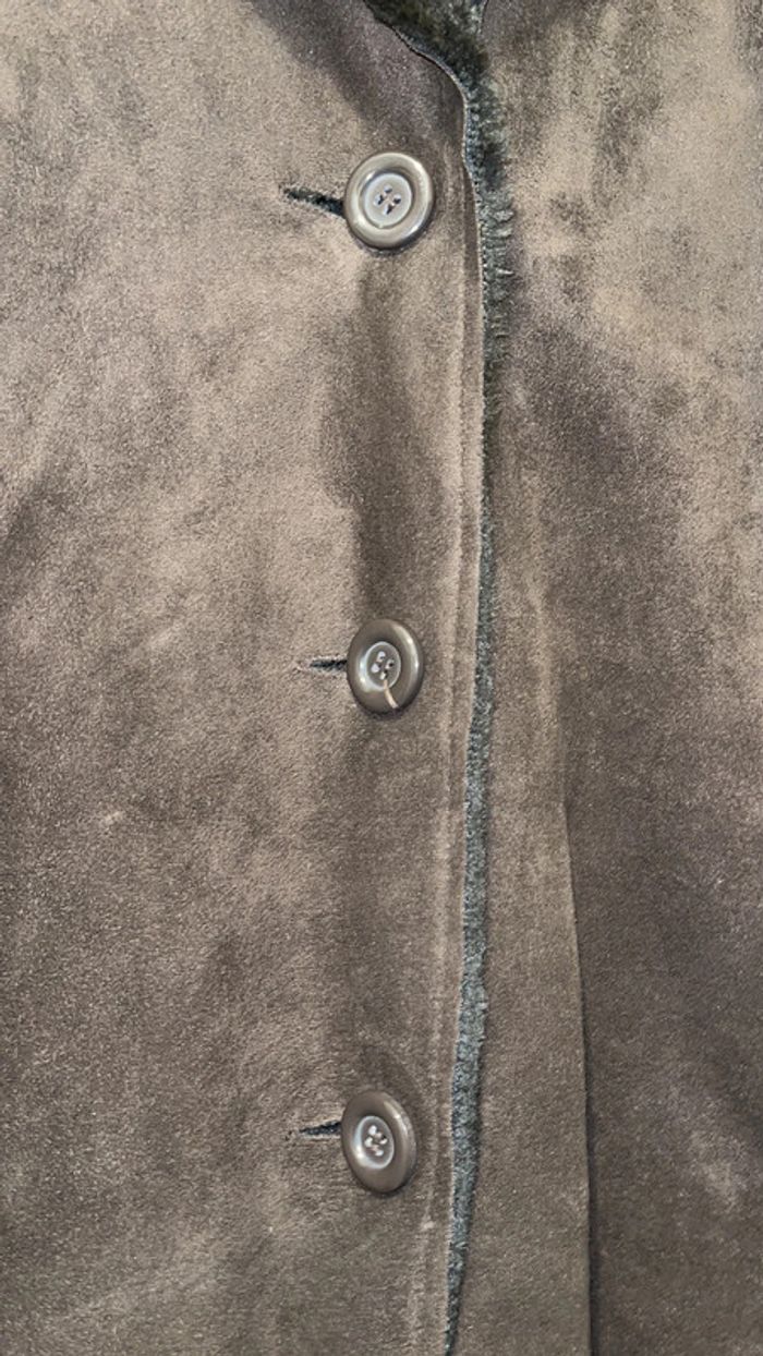 Magnifique manteau marron taille 1 intérieur polaire extérieur toucher peau de pêche - photo numéro 7