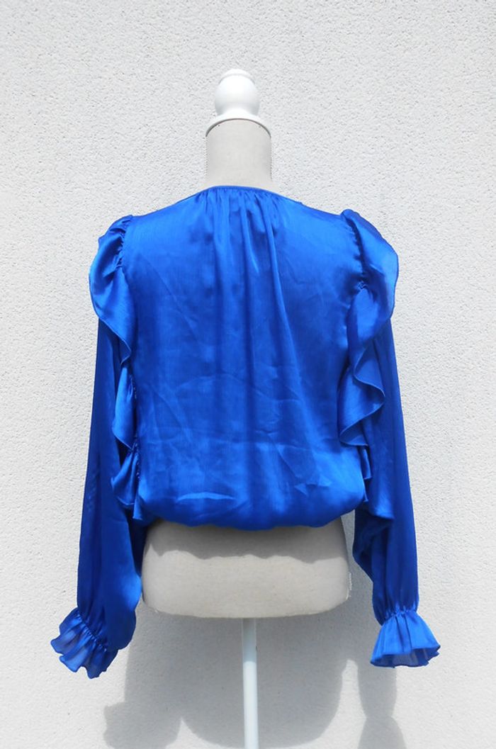 Blouse crop top bleu promod - photo numéro 4