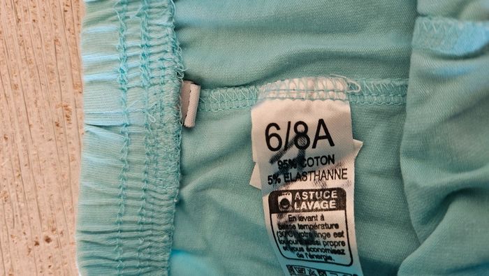 Short cycliste turquoise, elastique, 6/8 ans, peu mis - photo numéro 4