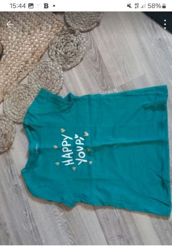 Tee shirt vert vertbaudet 8 ans tbe manches courtes