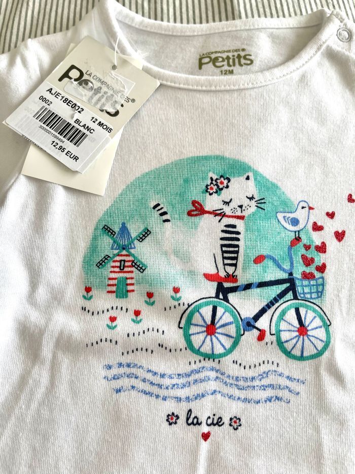 T-shirt ML Blanc 12 mois - photo numéro 2