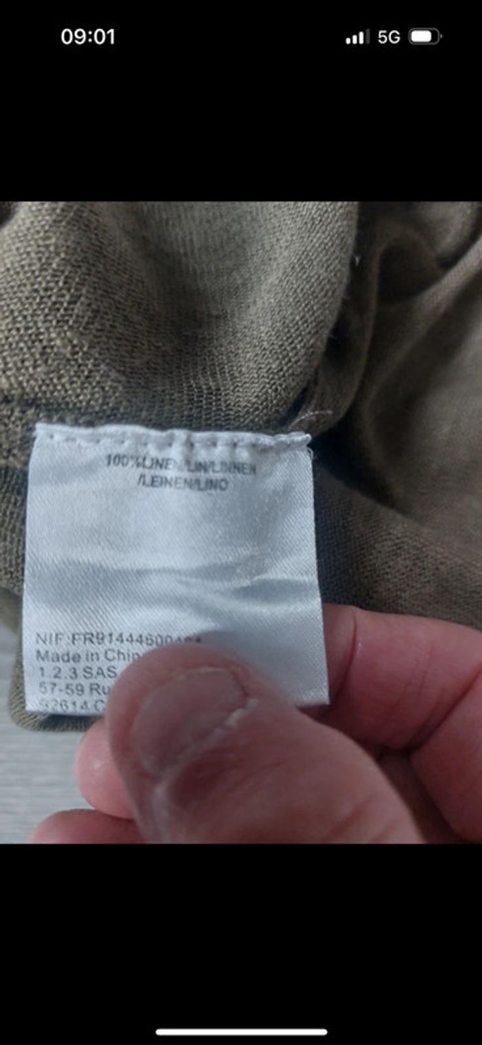 Tee-shirt large 100% lin 123 Paris taille 34 / 36 - photo numéro 4