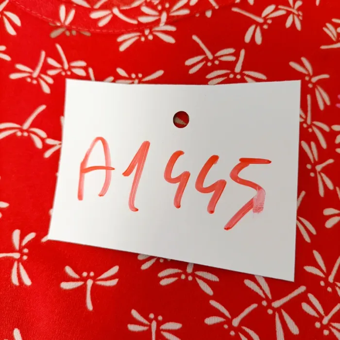 Robe rouge Monoprix AutreTon imprimé libellules sans manches T38 A1445 - photo numéro 9