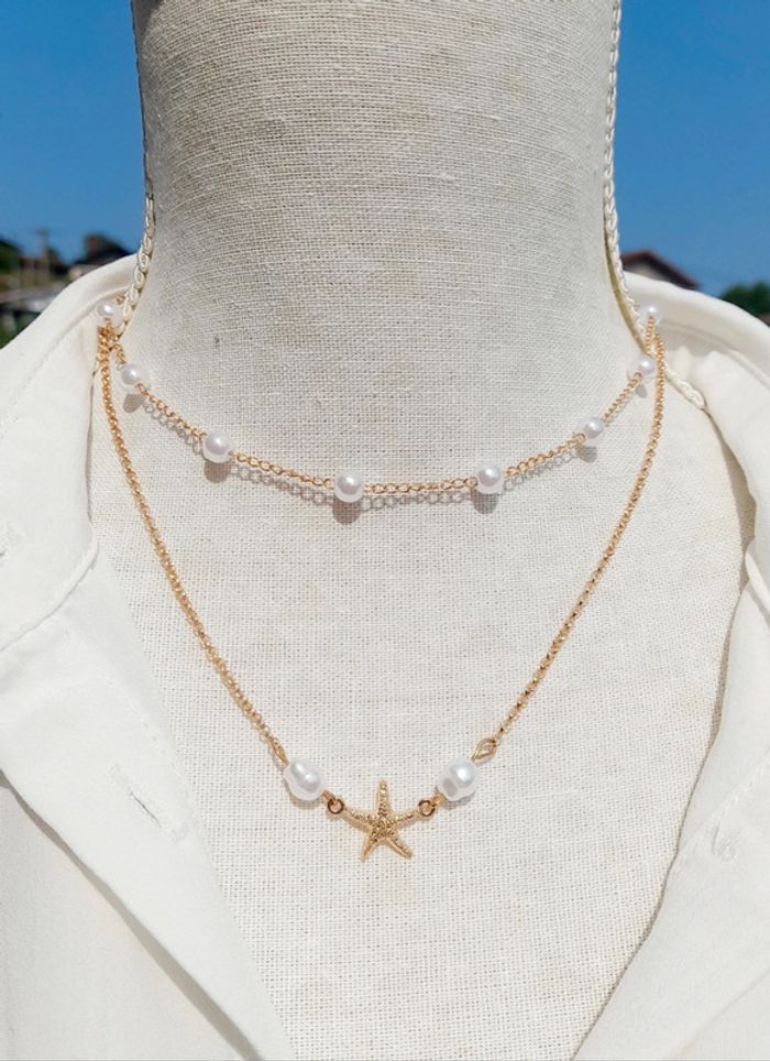 Collier perle et étoile de mer - photo numéro 4