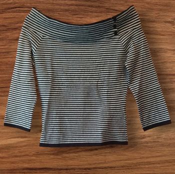 Pull ligné bleu et noir vintage