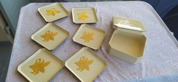 Lot de 6 sets a verres  doré  dans leurs boîtes  neuf