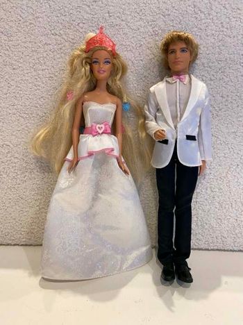 Duo Poupées Barbie & Ken Mariés / Tenue de Soirée - Mattel