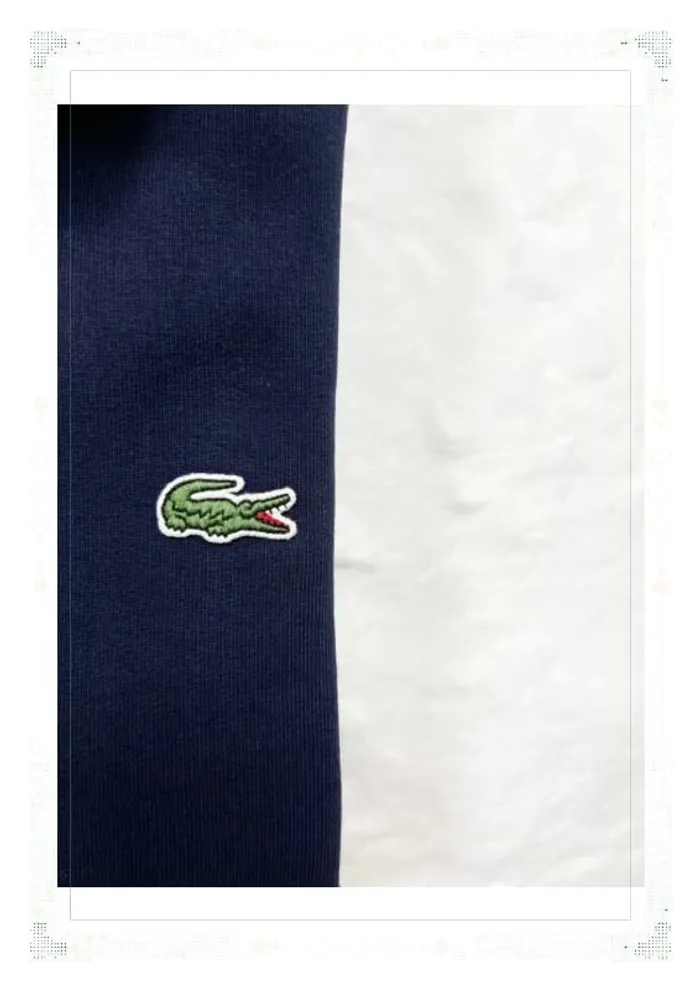 Lacoste veste bleu marine homme taille L coton zip sans capuche - photo numéro 7