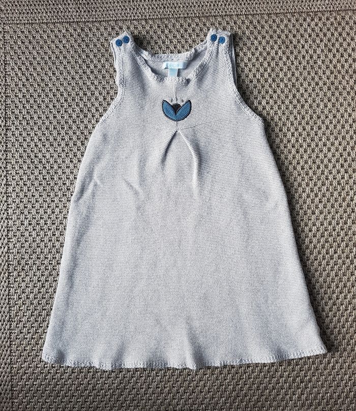 Lot 2 robes + gilet 1 bouton gris/bleu clair - 2/3ans - photo numéro 6