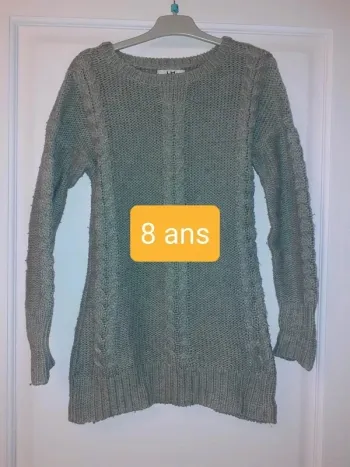 robe pull hiver grise 8 ans chaude