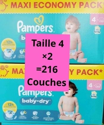 Couches pampers taille 4   ×2