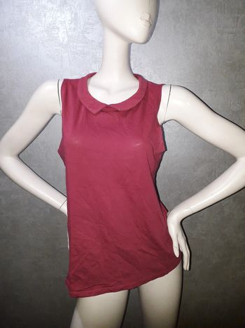 débardeur bordeaux col claudine new looks taille 42