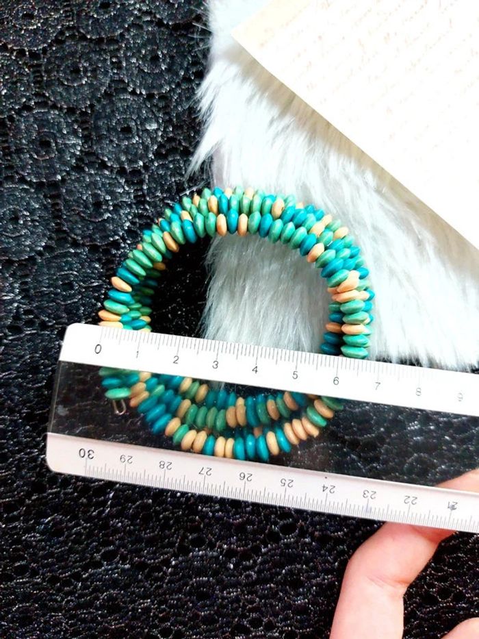 Bracelet en perles bois style vintage bohème - photo numéro 5