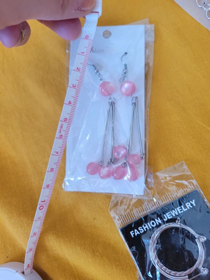 Lot paire de boule d'oreilles percé perles pendentif créole - photo numéro 7