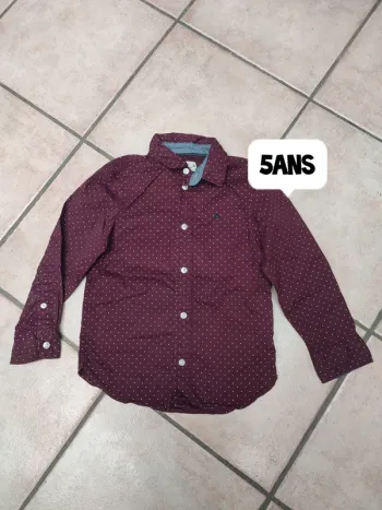 Chemise bordeaux a pois