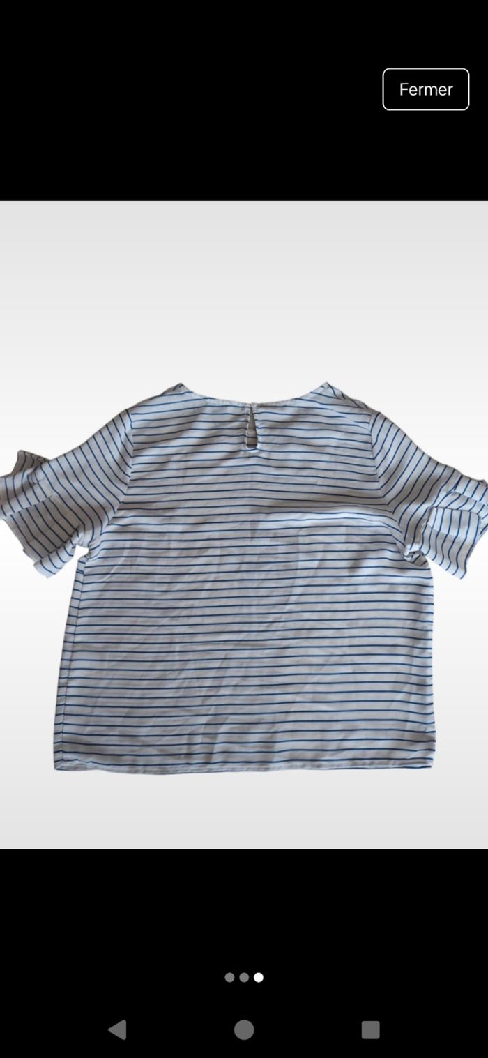 Tee-shirt Molly Bracken marinière fleur taille L - photo numéro 3