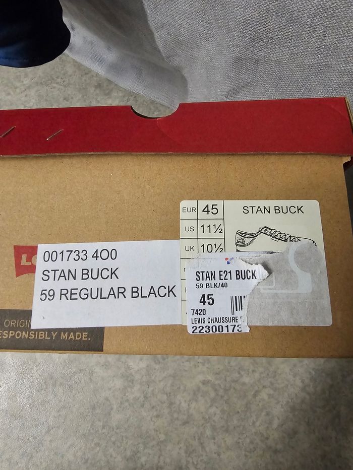 Levi's basket stan buck pointure 45 homme neuve avec boite 55e - photo numéro 10