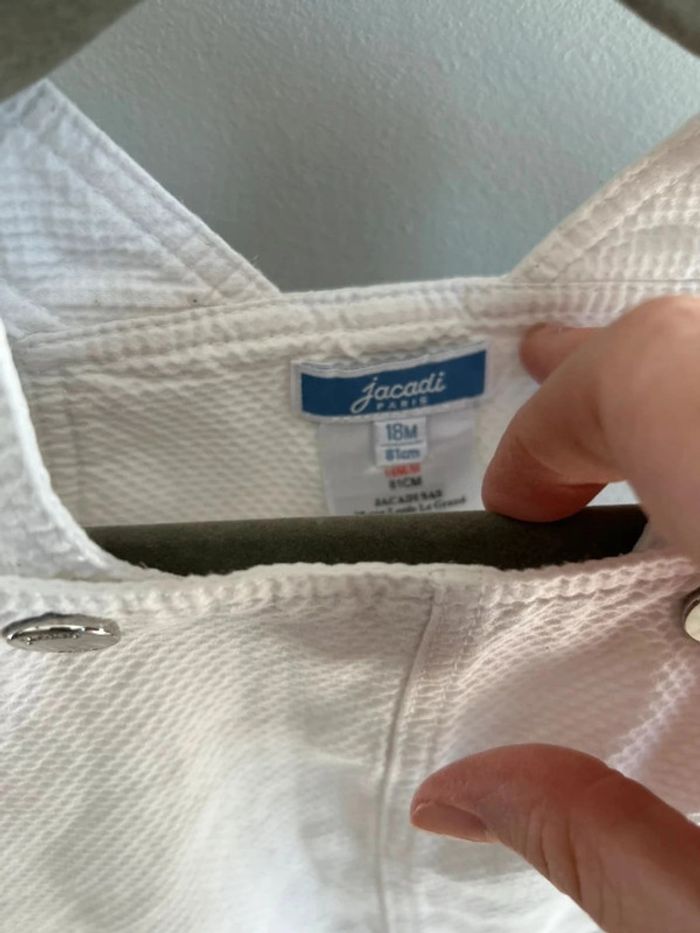 Robe salopette blanche/ Jacadi - 18 mois - photo numéro 3