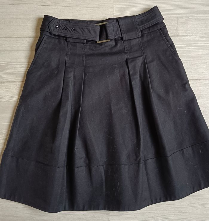 Jupe Zara Taille Haute Beige Pied De Poule - Taille S - État Parfait