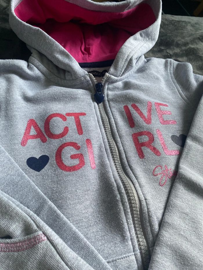 ensemble de survêtement gris et rose pour enfants fille, taille 10 et huit ans inextenso - photo numéro 7