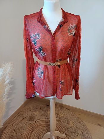 Chemise rouge transparente Promod taille S 36