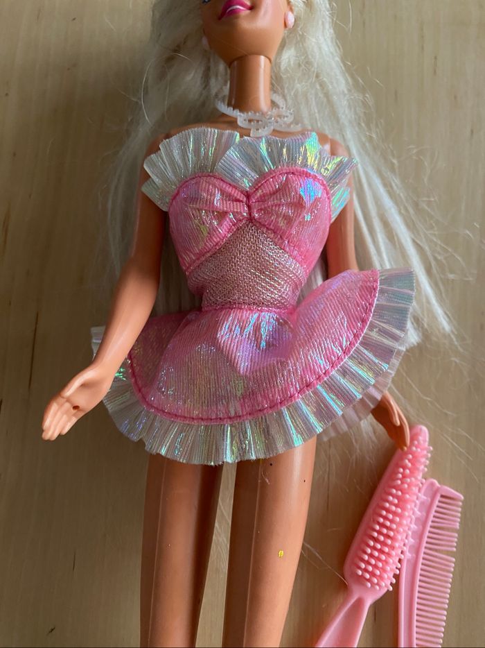 Barbie Mattel poupée 1995 rose pink foam n color - photo numéro 4