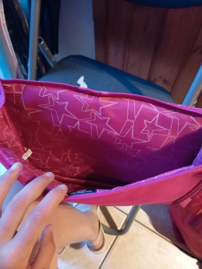Cartable rose petit avec fermeture scratch Delsey - photo numéro 4