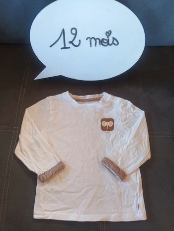 Tee shirt chemise manches longues Garçon 12 mois éléphant Obaibi