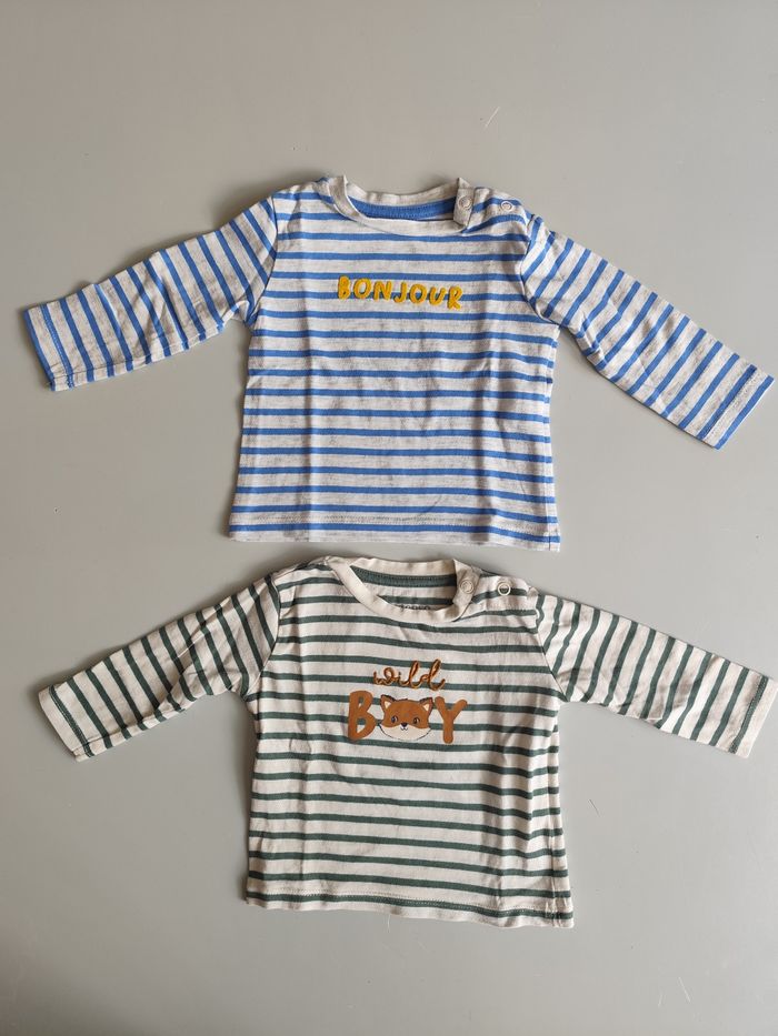 Lot 2 hauts rayés 3 mois