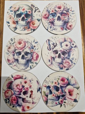 Lot 6 sous verres tête de mort neuf
