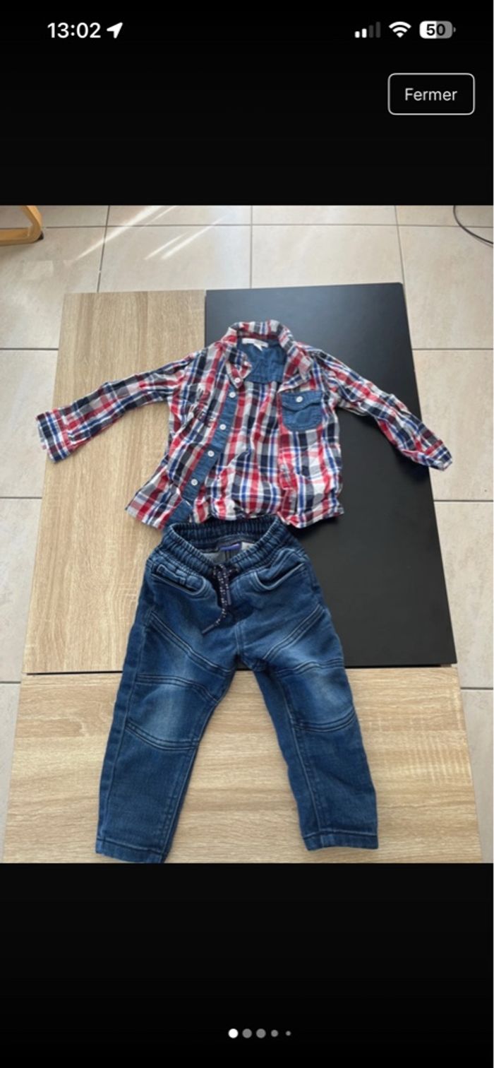 Chemise et pantalon garçon 18 mois