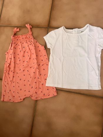 Combi short cerise Kiabi taille 18 mois