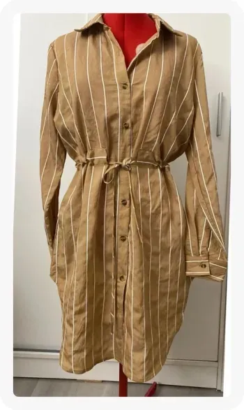 Robe chemise rayée beige PPT Style