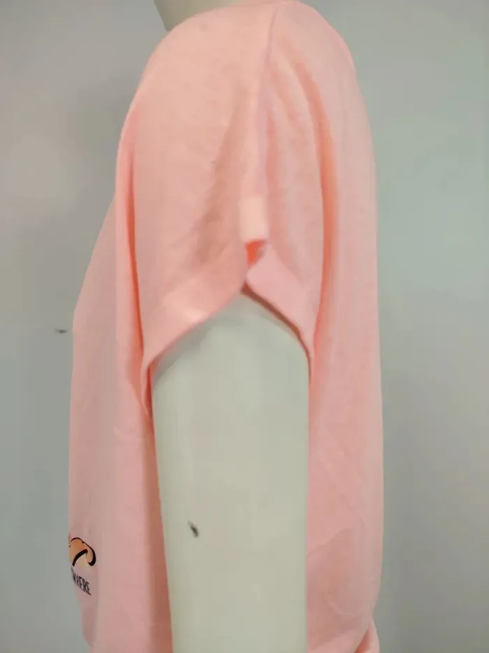 T-shirt rose corail clair - summer, palmier, nouer en bas taille L (A996) - photo numéro 6