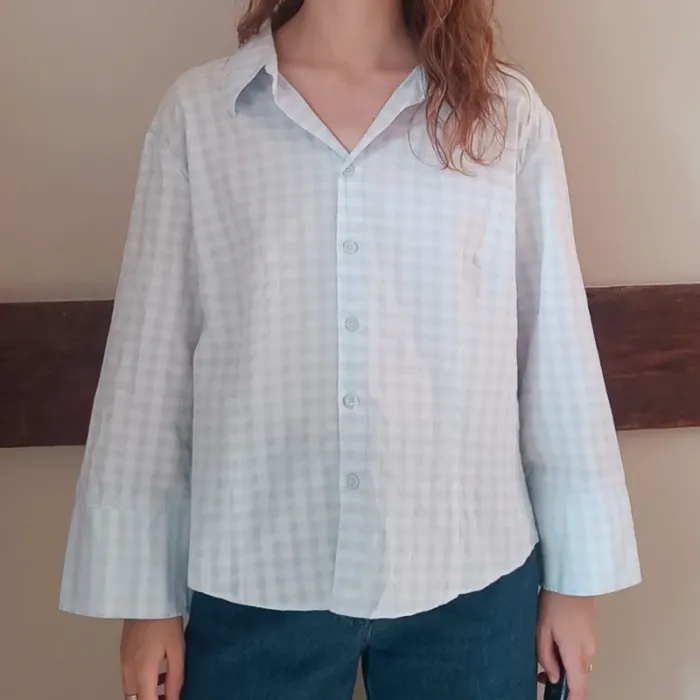 Chemise vichy bleu pâle - photo numéro 2