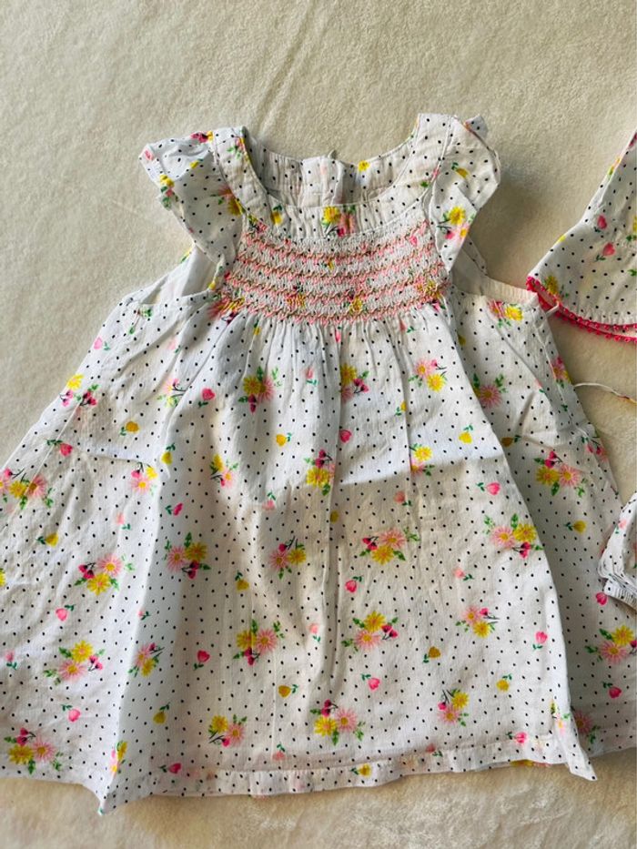 Robe cache couche et chapeau bébé fille du pareil au même - photo numéro 2