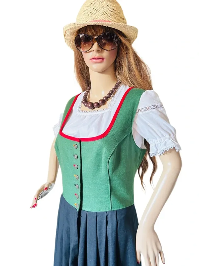 🌿💐Robe vintage traditionnelle Dirndl XL/42 cottagecore Oktoberfest Trachten Austrian long dress💐🌿 - photo numéro 7