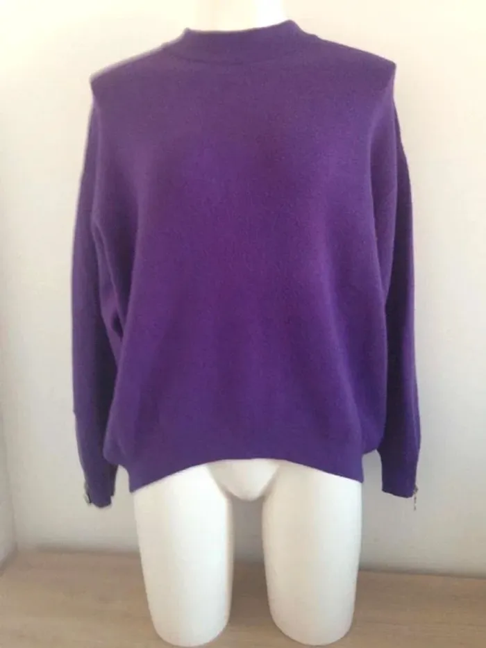 Pull ras du cou manches longues zippe oversize XS 34 Primark