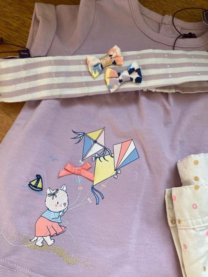 Ensemble 3 pièces bébé fille 6 mois - photo numéro 6