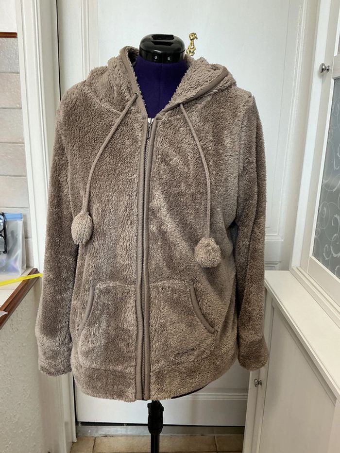 Veste ourson taupe à capuche Jessica XL