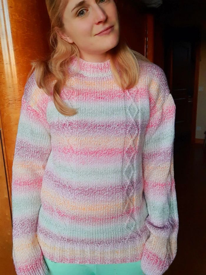 Pull hiver maille coloré L/XL