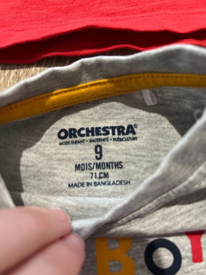 2 t-shirt manche longue orchestra car taille 9 mois - photo numéro 3